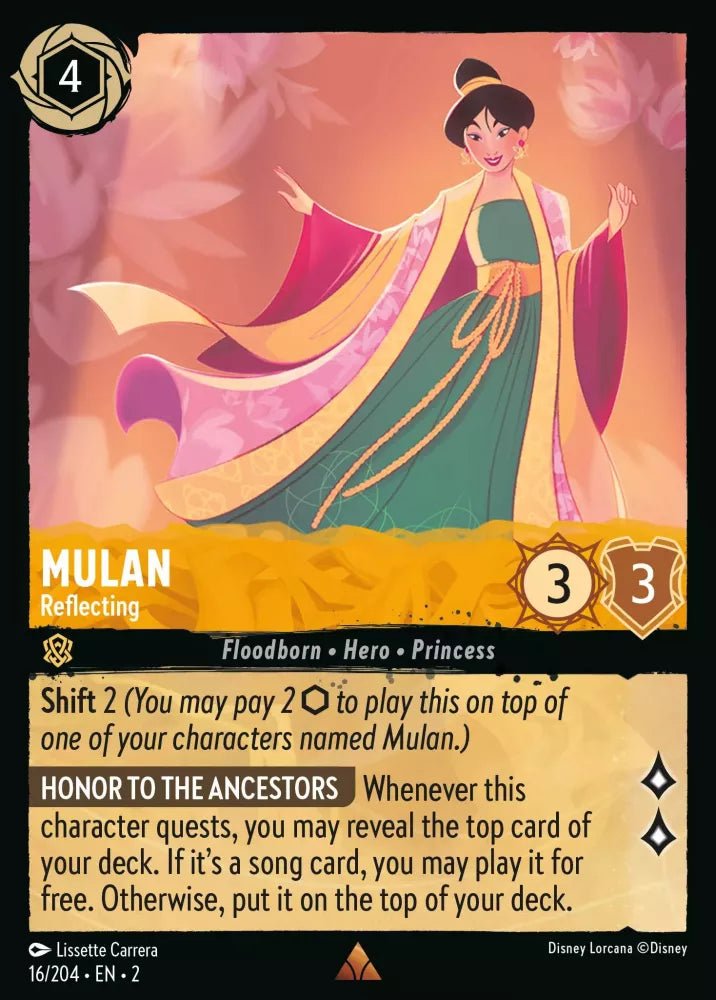 Disney Lorcana - [16/204][S2] - MULAN - Reflecting ENG FOIL [M/NM] - The Great Illuminary -