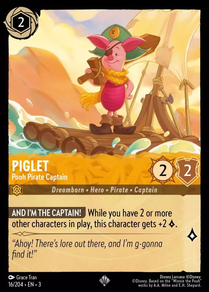 Disney Lorcana - [16/204][S3] - PIGLET - Pooh Pirate Captain ENG FOIL [M/NM] - The Great Illuminary -