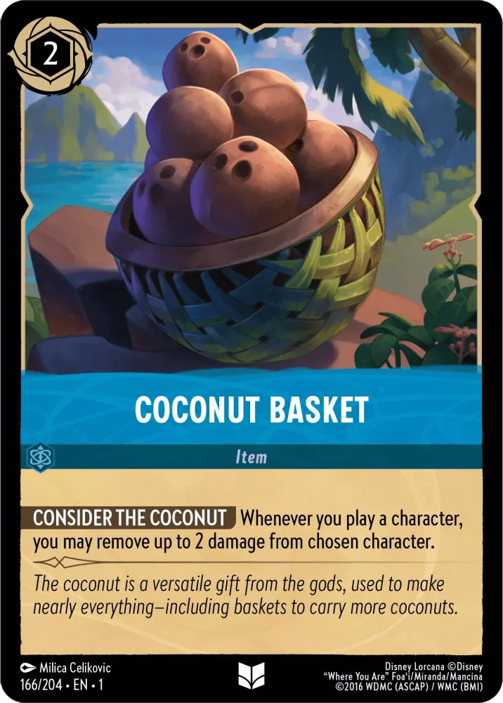 Disney Lorcana - [166/204] - COCONUT BASKET ENG NON-FOIL [M/NM] - The Great Illuminary -