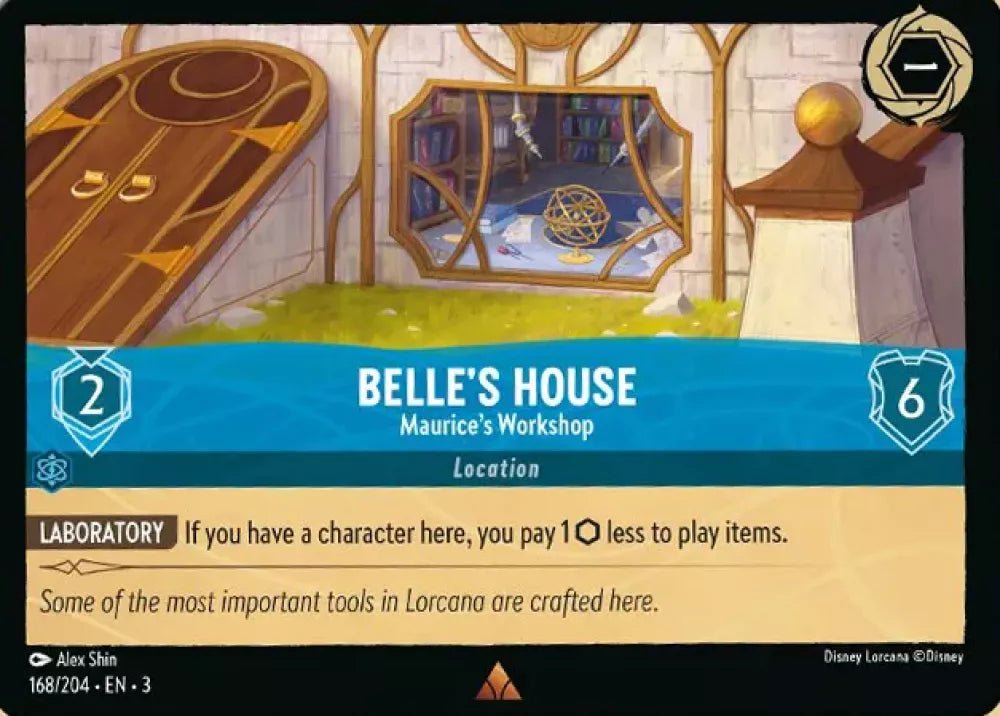 Disney Lorcana - [168/204][S3] - BELLE'S HOUSE - Maurice's Workshop ENG NON-FOIL [M/NM] - The Great Illuminary -