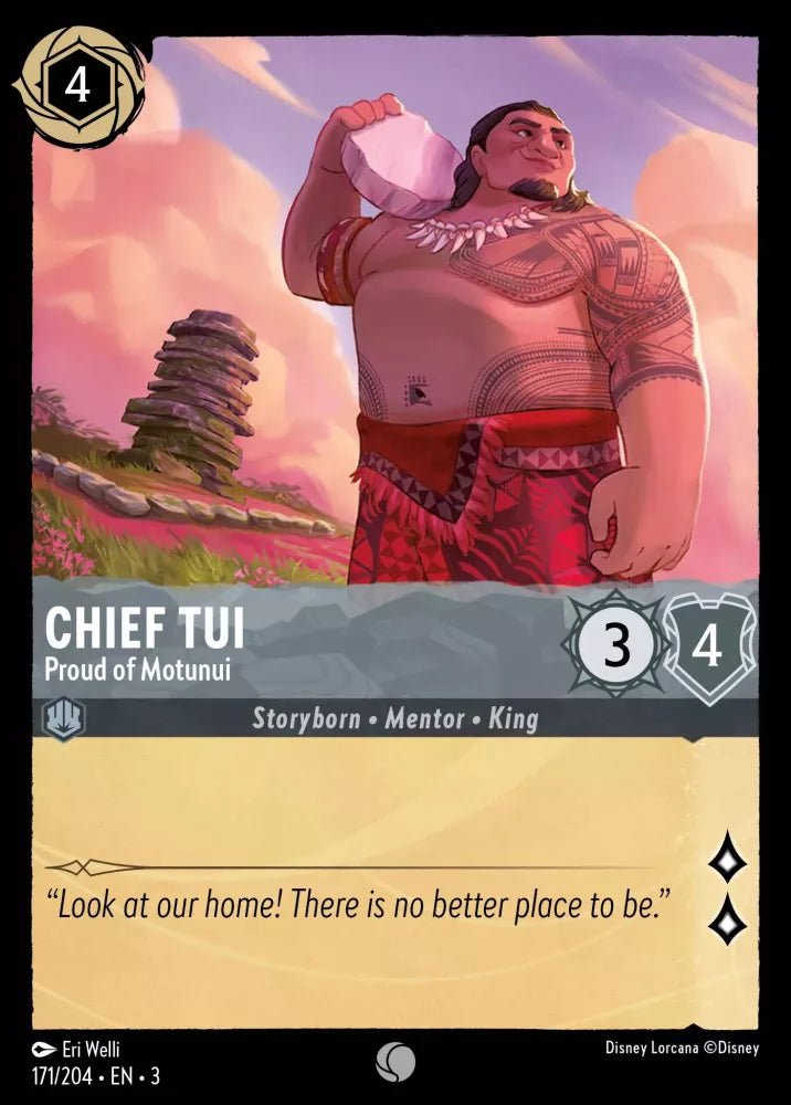 Disney Lorcana - [171/204][S3] - CHIEF TUI - Proud of Motunui ENG FOIL [M/NM] - The Great Illuminary -