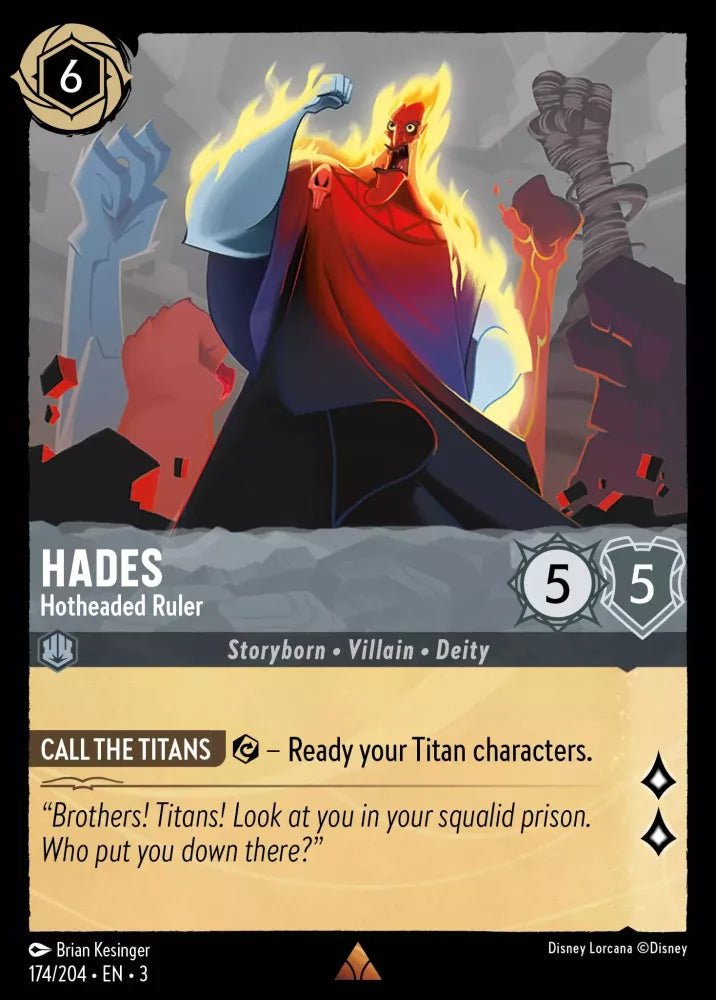 Disney Lorcana - [174/204][S3] - HADES - Hotheaded Ruler ENG NON-FOIL [M/NM] - The Great Illuminary -