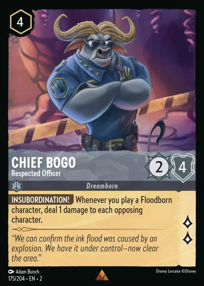 Disney Lorcana - [175/204][S2] - CHIEF BOGO - Respected Officer ENG FOIL [M/NM] - The Great Illuminary -