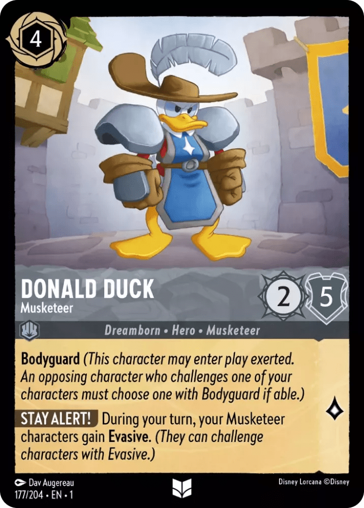 Disney Lorcana - [177/204] - DONALD DUCK - Musketeer ENG FOIL [M/NM] - The Great Illuminary -