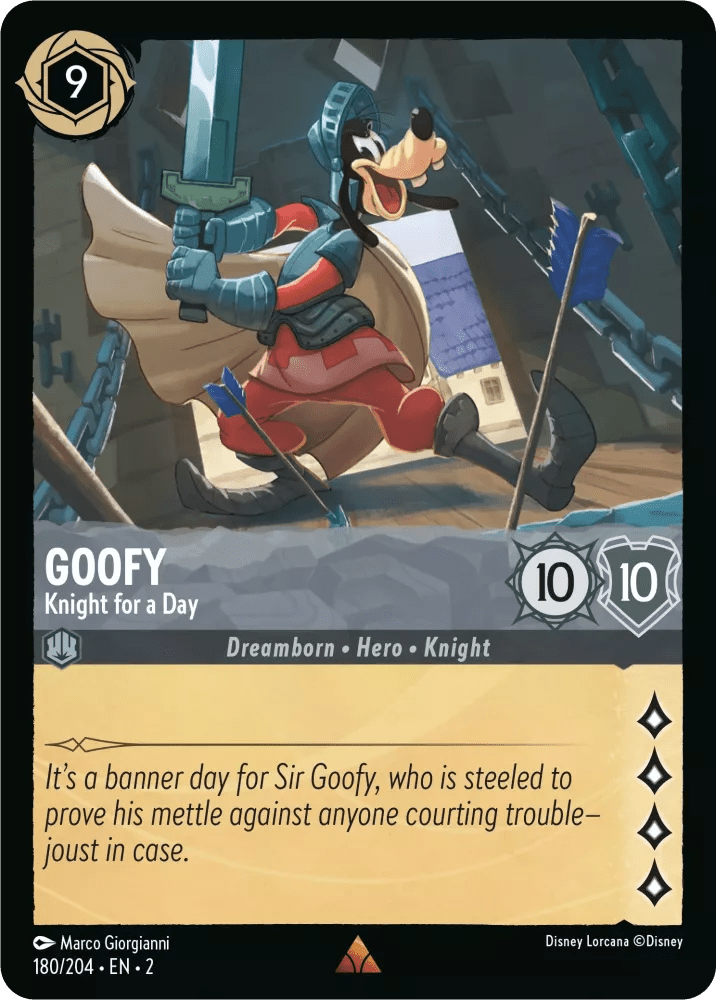 Disney Lorcana - [180/204][S2] - GOOFY - Knight for a Day ENG FOIL [M/NM] - The Great Illuminary -