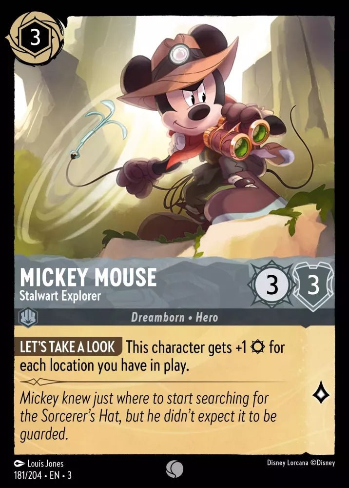 Disney Lorcana - [181/204][S3] - MICKEY MOUSE - Stalwart Explorer ENG FOIL [M/NM] - The Great Illuminary -