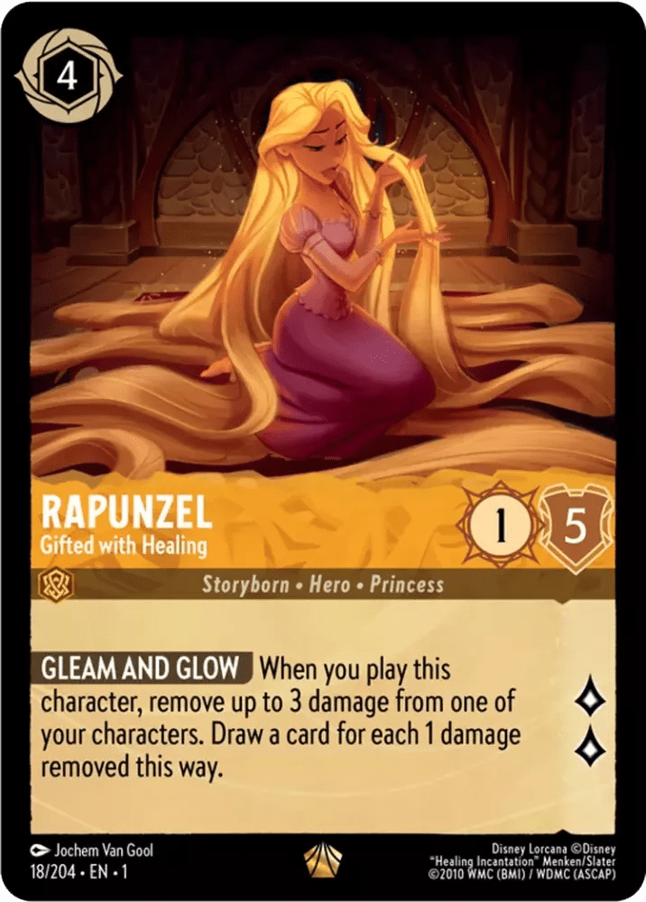 Disney Lorcana - [18/204] - RAPUNZEL - Gifted with Healing ENG NON-FOIL [M/NM] - The Great Illuminary -