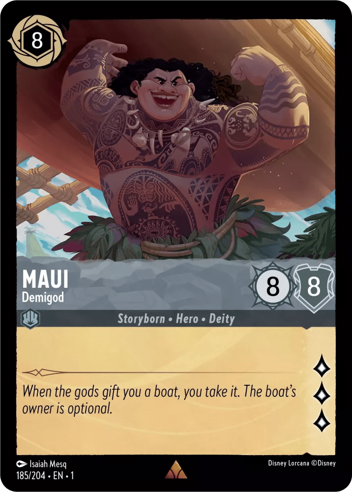 Disney Lorcana - [185/204] - MAUI - Demigod ENG FOIL [M/NM] - The Great Illuminary -