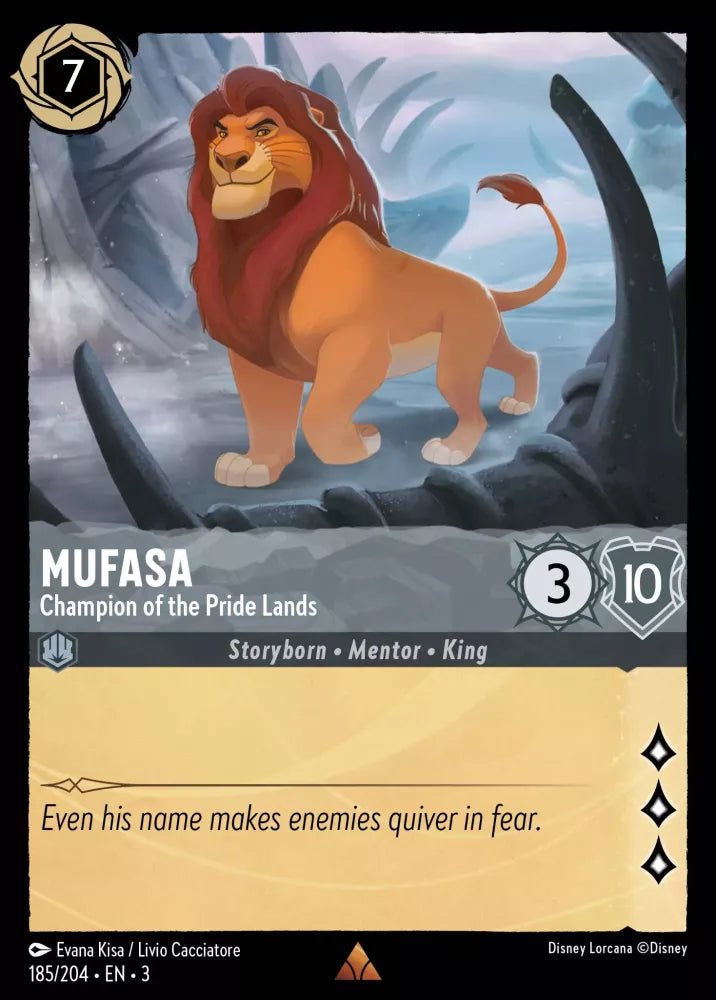 Disney Lorcana - [185/204][S3] - MUFASA - Champion of the Pride Lands ENG FOIL [M/NM] - The Great Illuminary -