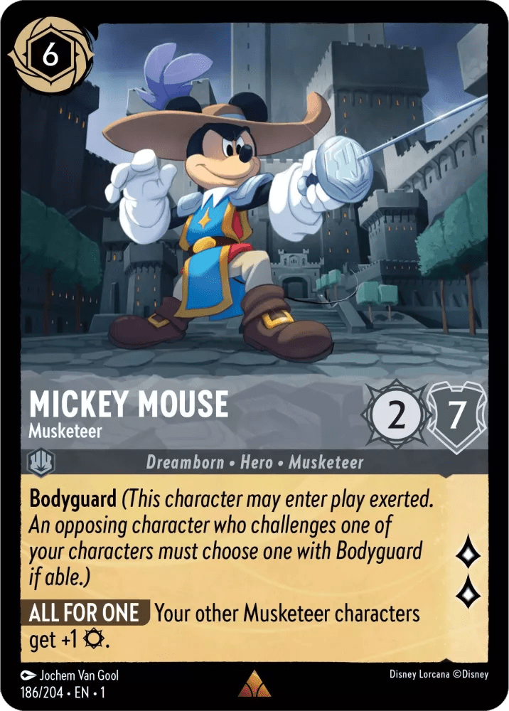 Disney Lorcana - [186/204] - MICKEY MOUSE - Musketeer ENG FOIL [M/NM] - The Great Illuminary -