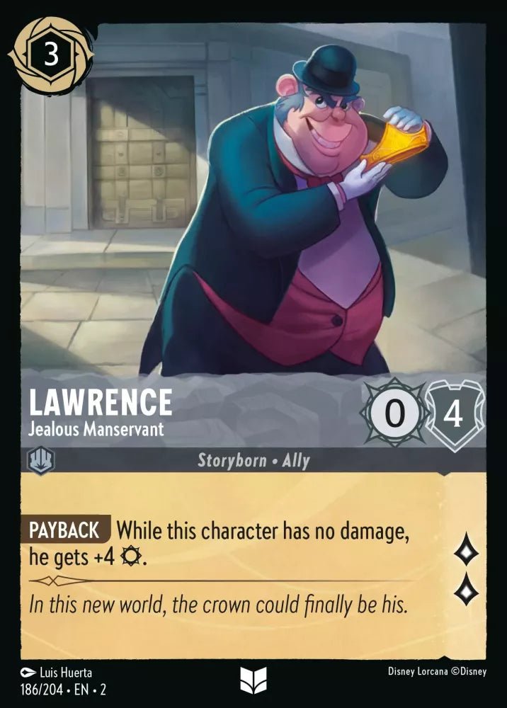 Disney Lorcana - [186/204][S2] - LAWRENCE - Jealous Manservant ENG FOIL [M/NM] - The Great Illuminary -