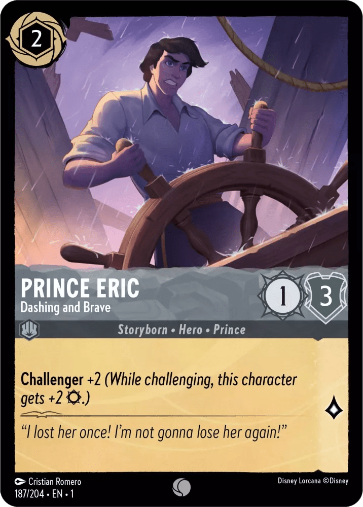 Disney Lorcana - [187/204] - PRINCE ERIC - Dashing and Brave ENG FOIL [M/NM] - The Great Illuminary -