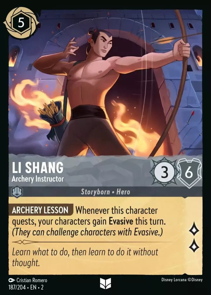 Disney Lorcana - [187/204][S2] - LI SHANG - Archery Instructor ENG FOIL [M/NM] - The Great Illuminary -