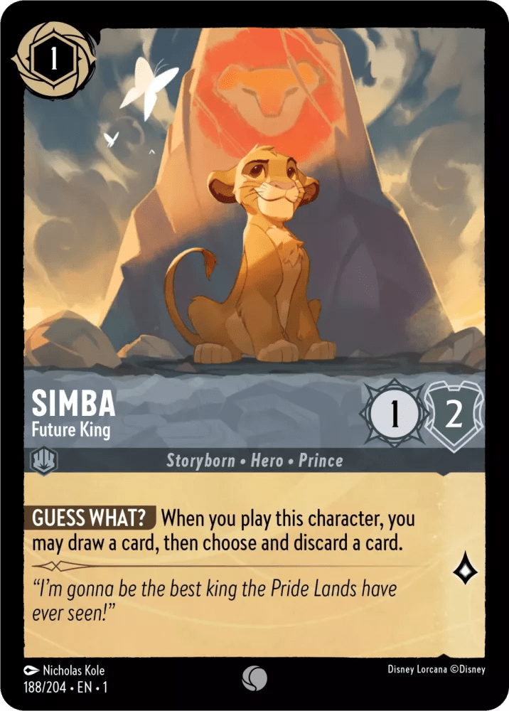 Disney Lorcana - [188/204] - SIMBA - Future King ENG FOIL [M/NM] - The Great Illuminary -