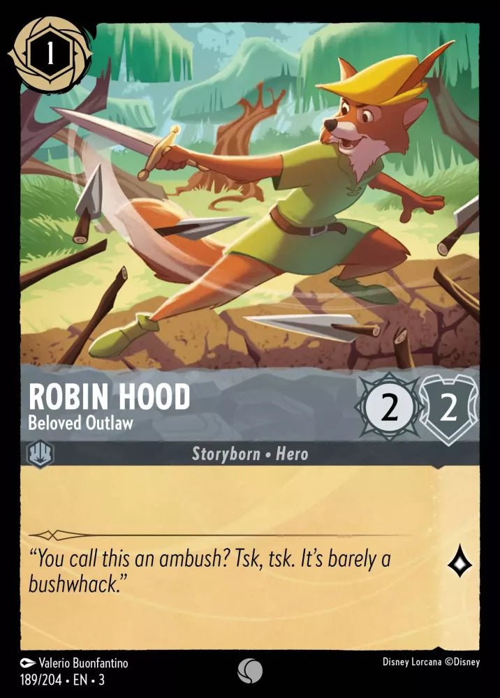 Disney Lorcana - [189/204][S3] - ROBIN HOOD - Beloved Outlaw ENG FOIL [M/NM] - The Great Illuminary -