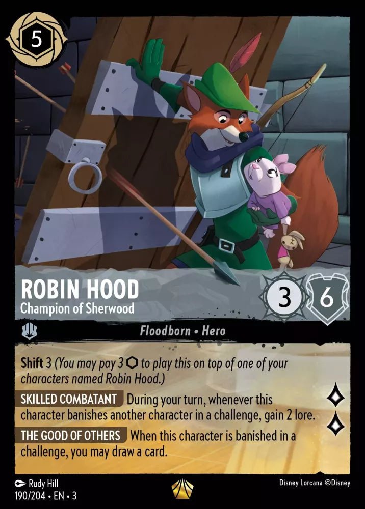 Disney Lorcana - [190/204][S3] - ROBIN HOOD - Champion of Sherwood ENG FOIL [M/NM] - The Great Illuminary -