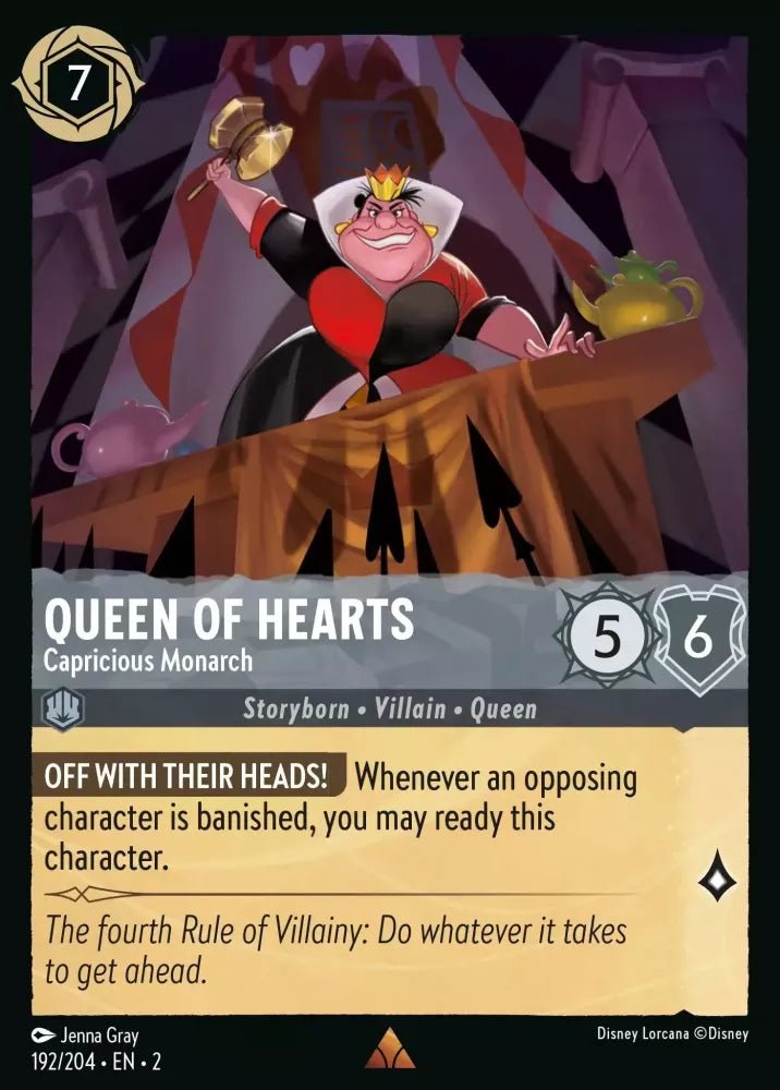 Disney Lorcana - [192/204][S2] - QUEEN OF HEARTS - Capricious Monarch ENG FOIL [M/NM] - The Great Illuminary -