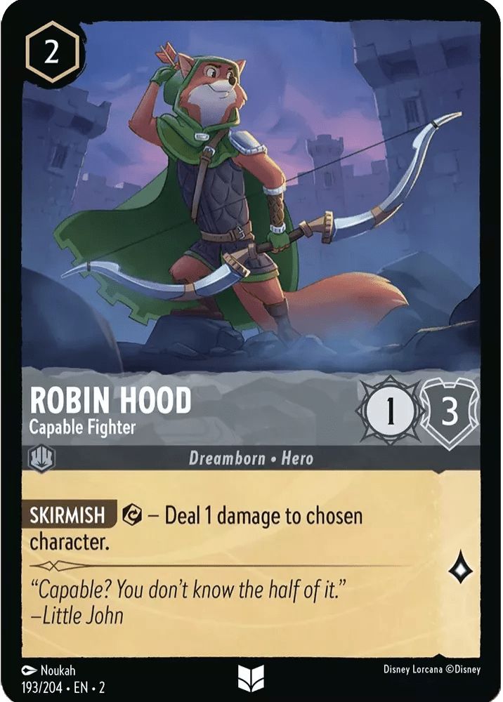 Disney Lorcana - [193/204][S2] - ROBIN HOOD - Capable Fighter ENG FOIL [M/NM] - The Great Illuminary -