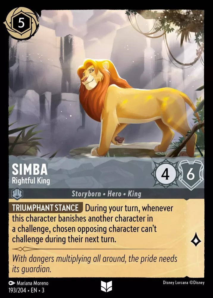 Disney Lorcana - [193/204][S3] - SIMBA - Rightful King ENG FOIL [M/NM] - The Great Illuminary -