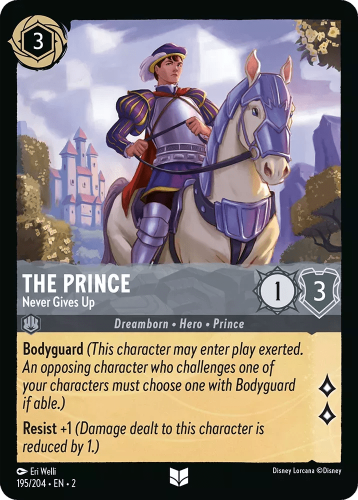 Disney Lorcana - [195/204][S2] - THE PRINCE - Never Gives Up ENG FOIL [M/NM] - The Great Illuminary -