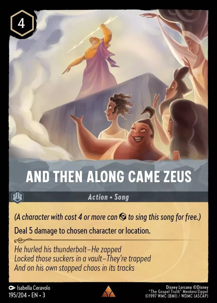 Disney Lorcana - [195/204][S3] - AND THEN ALONG CAME ZEUS ENG FOIL [M/NM] - The Great Illuminary -