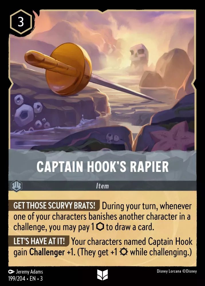 Disney Lorcana - [199/204][S3] - CAPTAIN HOOK'S RAPIER ENG FOIL [M/NM] - The Great Illuminary -