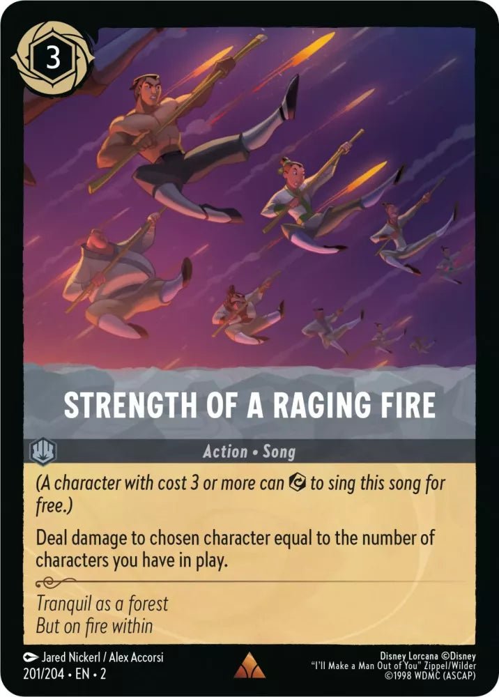 Disney Lorcana - [201/204][S2] - STRENGTH OF A RAGING FIRE ENG NON-FOIL [M/NM] - The Great Illuminary -