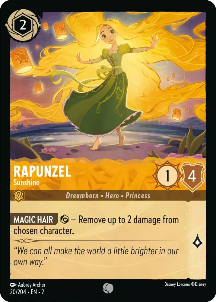 Disney Lorcana - [20/204][S2] - RAPUNZEL - Sunshine ENG FOIL [M/NM] - The Great Illuminary -