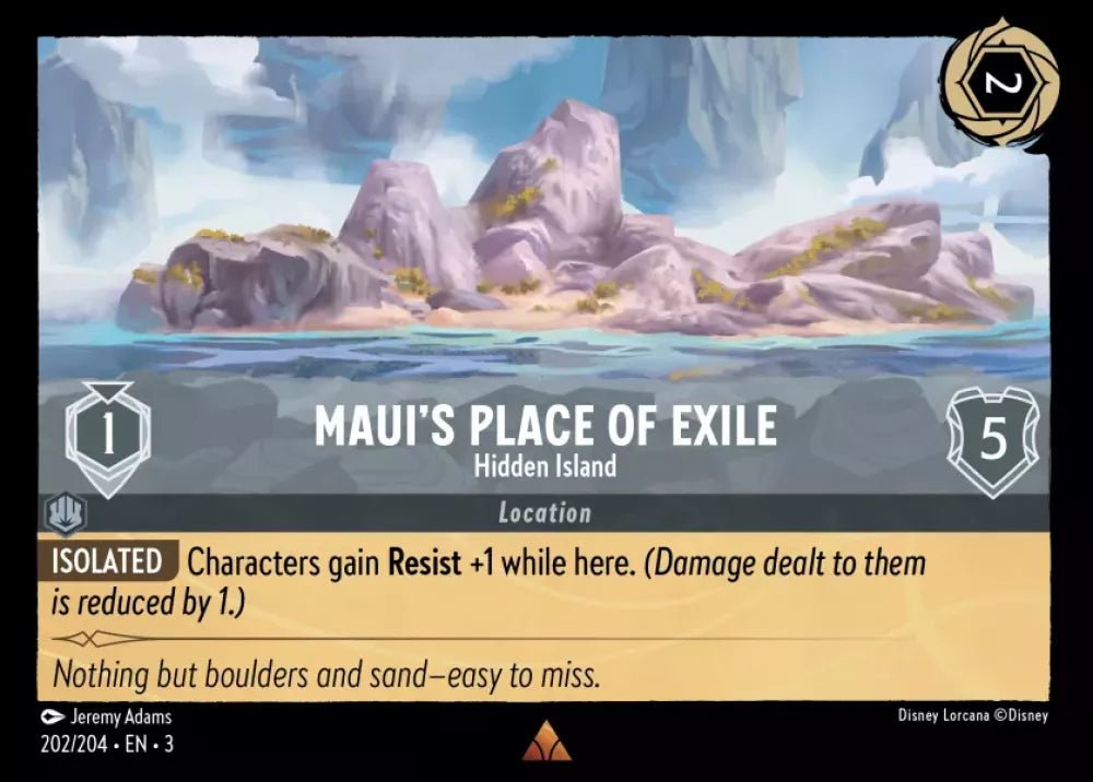 Disney Lorcana - [202/204][S3] - MAUI'S PLACE OF EXILE - Hidden Island ENG FOIL [M/NM] - The Great Illuminary -