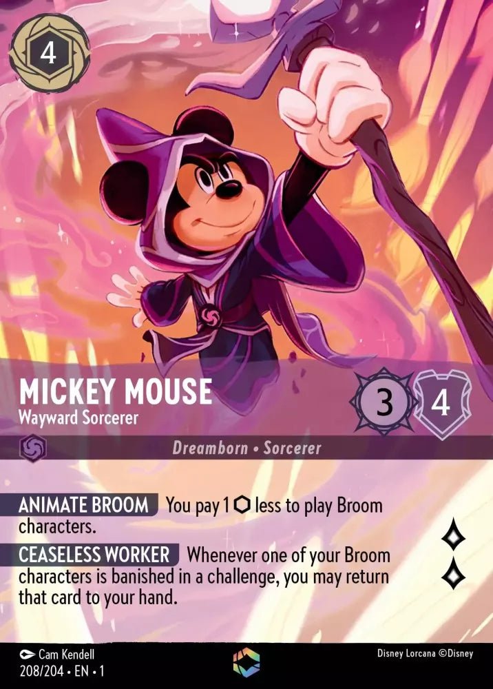 Disney Lorcana - [208/204] - MICKEY MOUSE - Wayward Sorcerer ENG FOIL [M/NM] - The Great Illuminary -