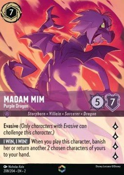 Disney Lorcana - [208/204][S2] - MADAM MIM - Purple Dragon ENG FOIL [M/NM] - The Great Illuminary -