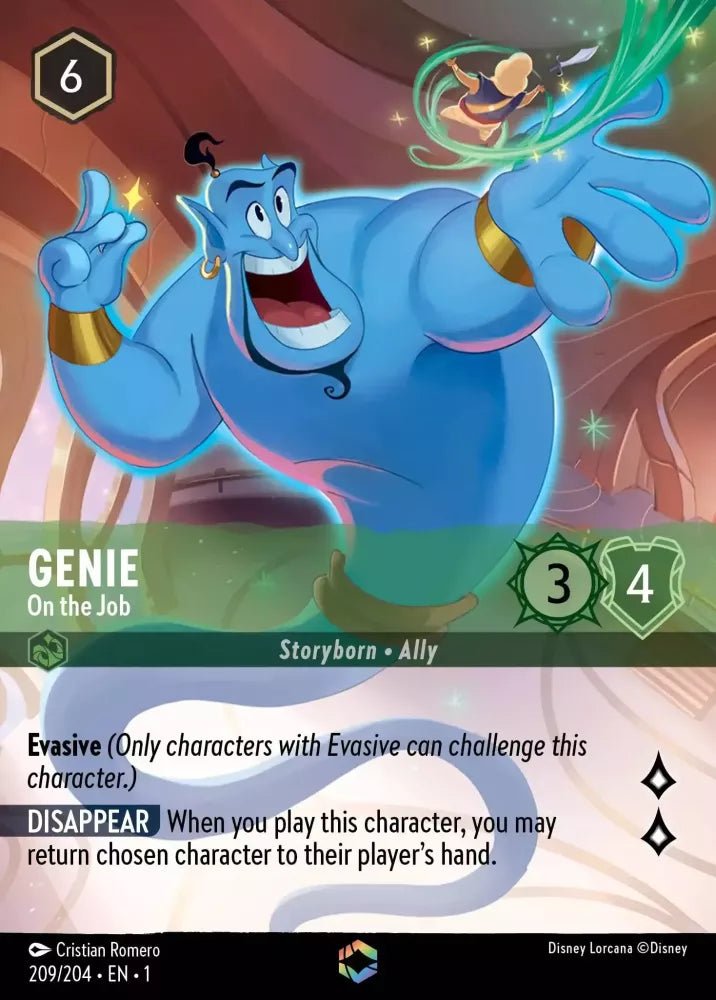 Disney Lorcana - [209/204] - GENIE - On the Job ENG FOIL [M/NM] - The Great Illuminary -