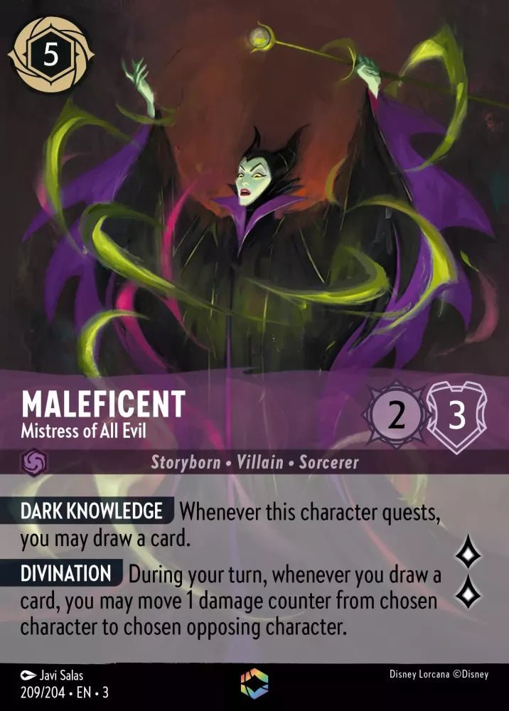 Disney Lorcana - [209/204][S3] - MALEFICENT - Mistress of All Evil ENG FOIL [M/NM] - The Great Illuminary -