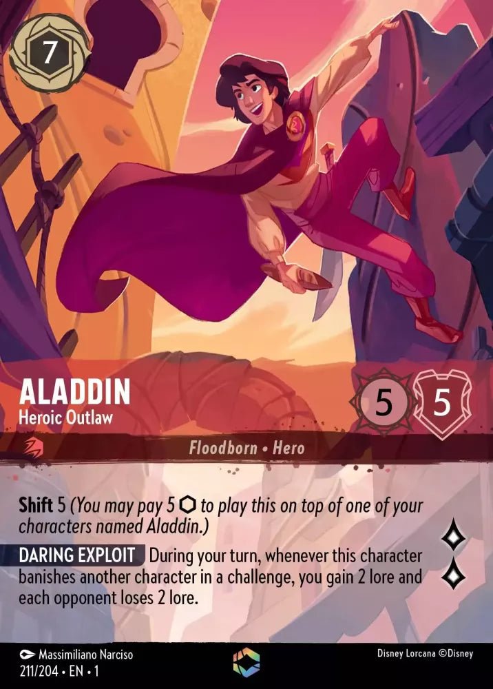 Disney Lorcana - [211/204] - ALADDIN - Heroic Outlaw ENG FOIL [M/NM] - The Great Illuminary -