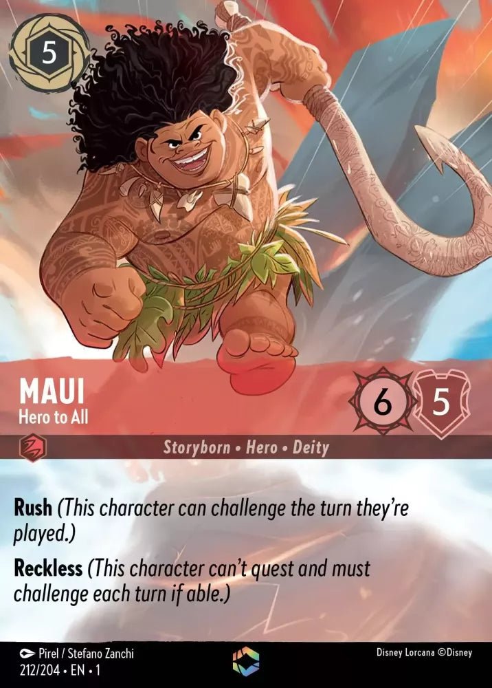 Disney Lorcana - [212/204] - MAUI - Hero to All ENG FOIL [M/NM] - The Great Illuminary -