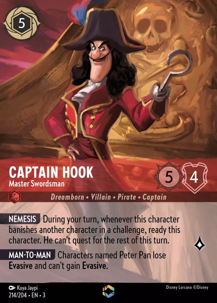 Disney Lorcana - [214/204][S3] - CAPTAIN HOOK - Master Swordsman ENG FOIL [M/NM] - The Great Illuminary -