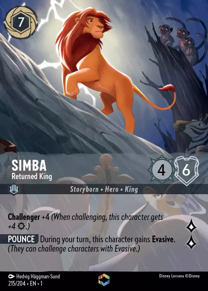 Disney Lorcana - [215/204] - SIMBA - Returned King ENG FOIL [M/NM] - The Great Illuminary -