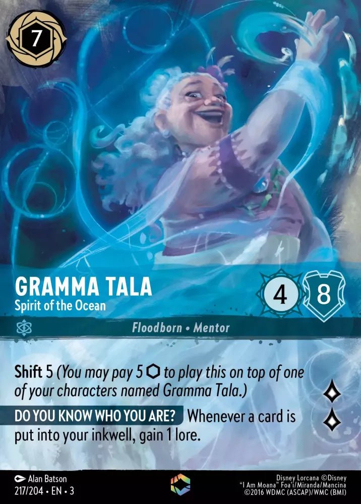 Disney Lorcana - [217/204][S3] - GRAMMA TALA - Spirit of the Ocean ENG FOIL [M/NM] - The Great Illuminary -