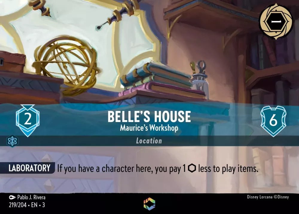 Disney Lorcana - [219/204][S3] - BELLE'S HOUSE - Maurice's Workshop ENG FOIL [M/NM] - The Great Illuminary -