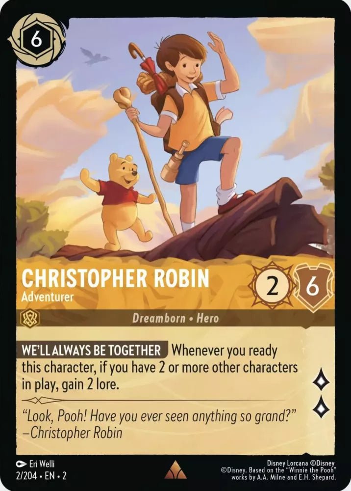 Disney Lorcana - [2/204][S2] - CHRISTOPHER ROBIN - Adventurer ENG FOIL [M/NM] - The Great Illuminary -