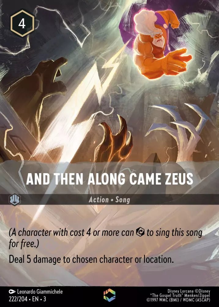 Disney Lorcana - [222/204][S3] - AND THEN ALONG CAME ZEUS ENG FOIL [M/NM] - The Great Illuminary -