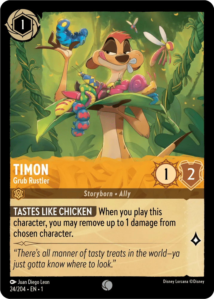 Disney Lorcana - [24/204] - TIMON - Grub Rustler ENG FOIL [M/NM] - The Great Illuminary -