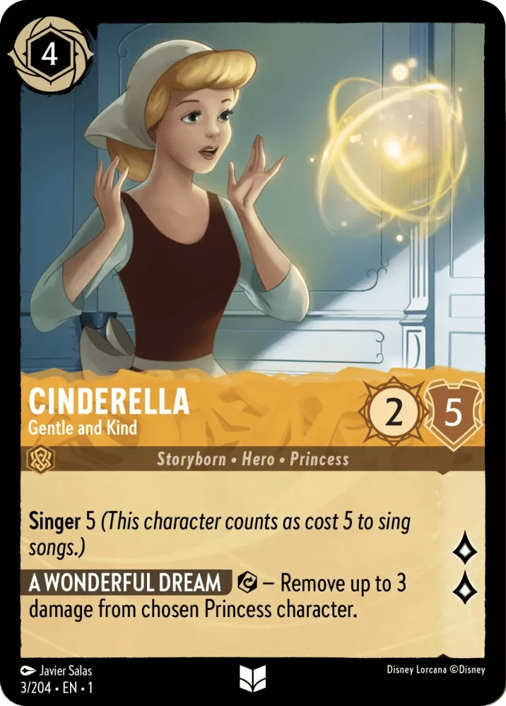 Disney Lorcana - [3/204] - CINDERELLA - Gentle and Kind ENG FOIL [M/NM] - The Great Illuminary -