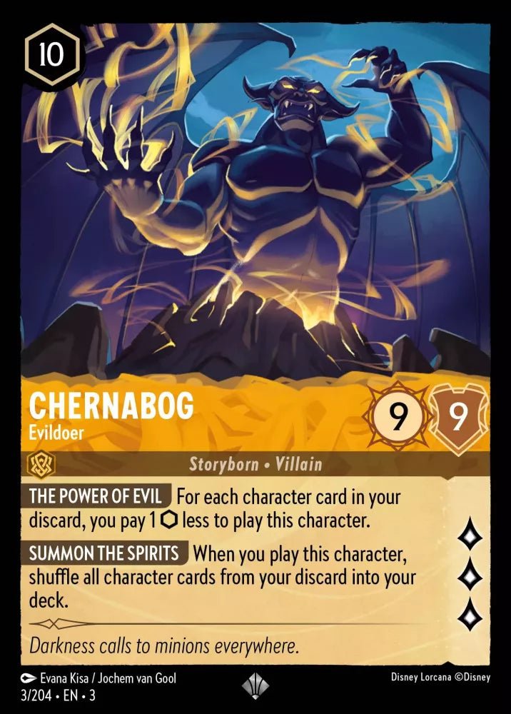 Disney Lorcana - [3/204][S3] - CHERNABOG - Evildoer ENG FOIL [M/NM] - The Great Illuminary -