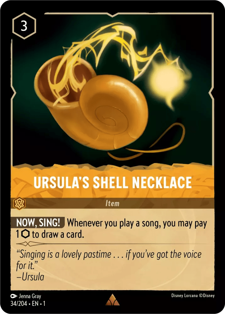 Disney Lorcana - [34/204] - URSULA'S SHELL NECKLACE ENG FOIL [M/NM] - The Great Illuminary -