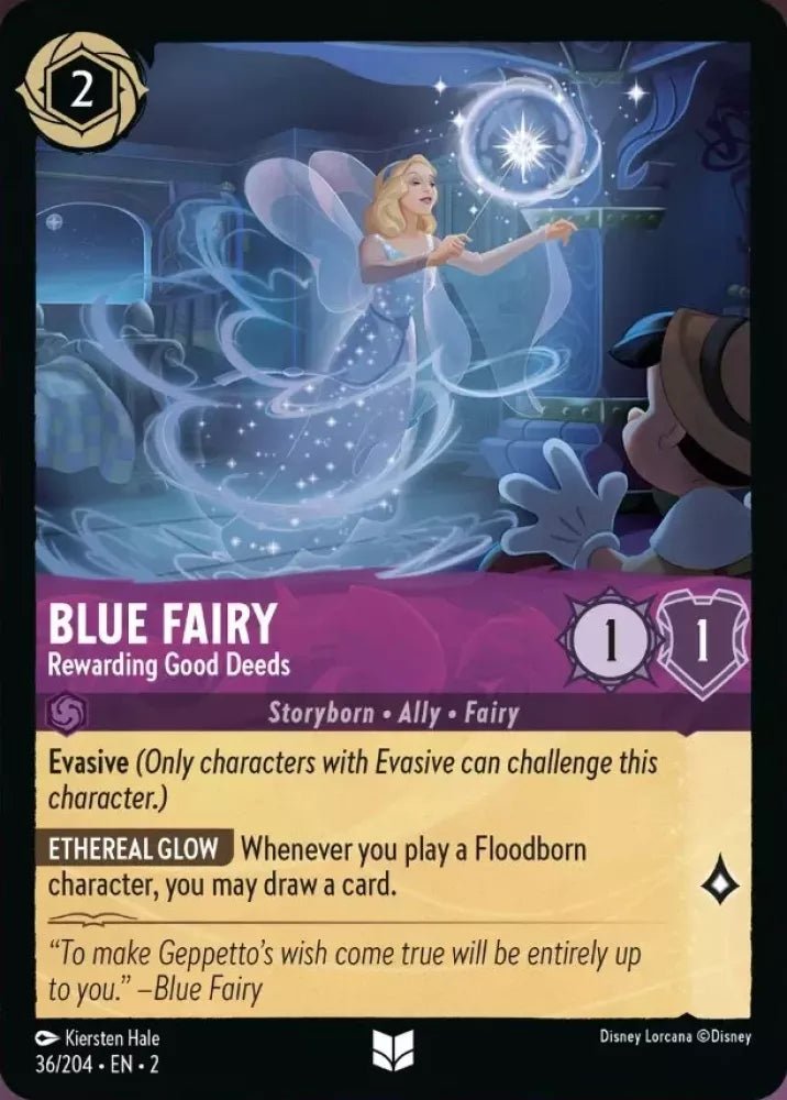 Disney Lorcana - [36/204][S2] - BLUE FAIRY - Rewarding Good Deeds ENG NON-FOIL [M/NM] - The Great Illuminary -