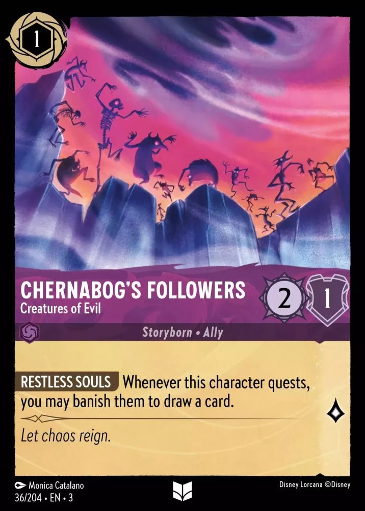 Disney Lorcana - [36/204][S3] - CHERNABOG'S FOLLOWERS - Creatures of Evil ENG FOIL [M/NM] - The Great Illuminary -