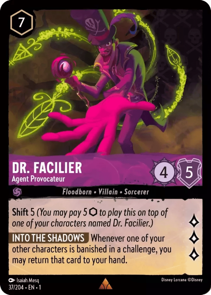 Disney Lorcana - [37/204] - DR. FACILIER - Agent Provocateur ENG FOIL [M/NM] - The Great Illuminary -