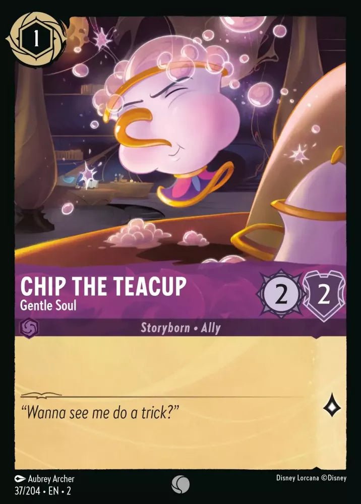 Disney Lorcana - [37/204][S2] - CHIP THE TEACUP - Gentle Soul ENG FOIL [M/NM] - The Great Illuminary -