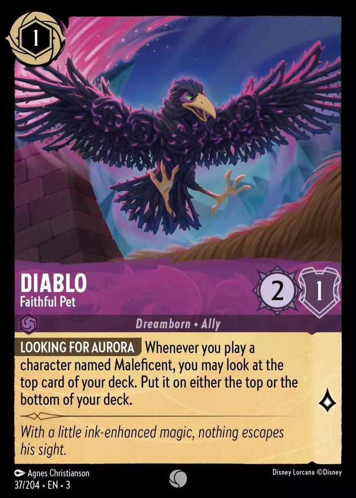 Disney Lorcana - [37/204][S3] - DIABLO - Faithful Pet ENG FOIL [M/NM] - The Great Illuminary -